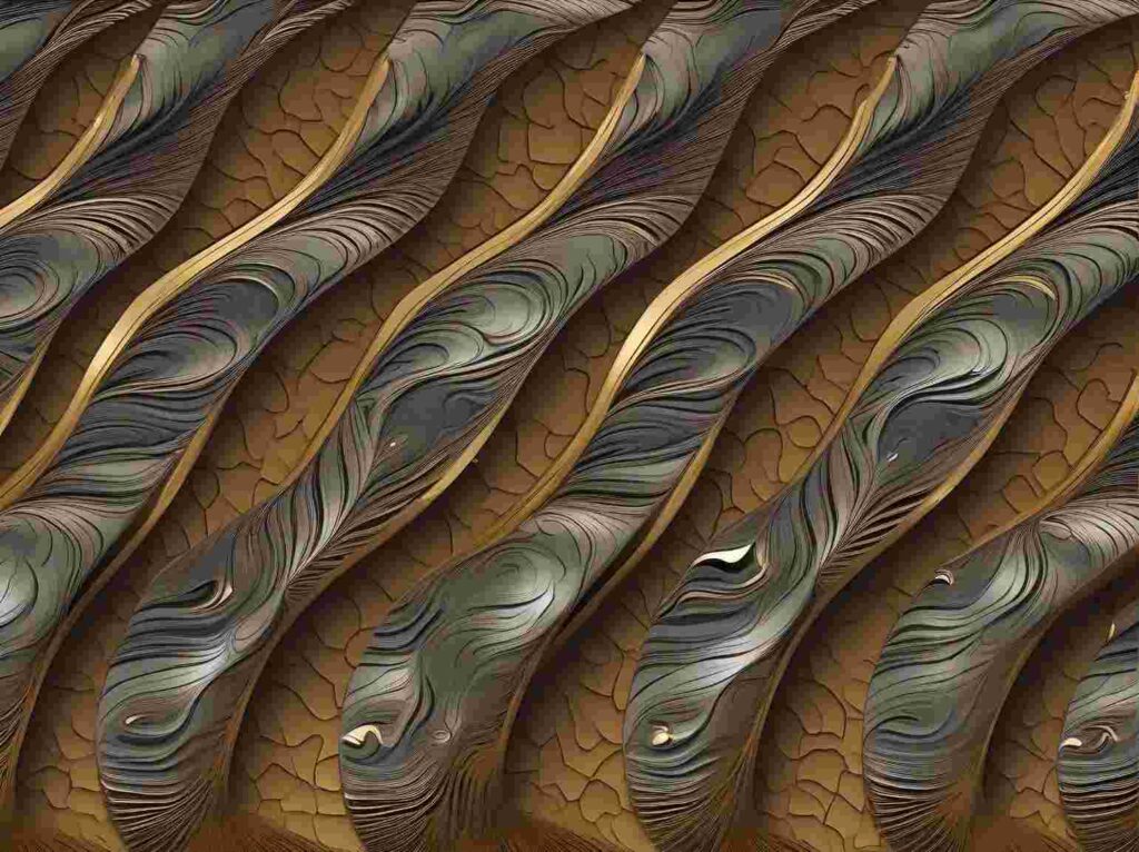 Close-up of a Damascus steel blade showcasing a striking twisted pattern, highlighting its unique design and craftsmanship.