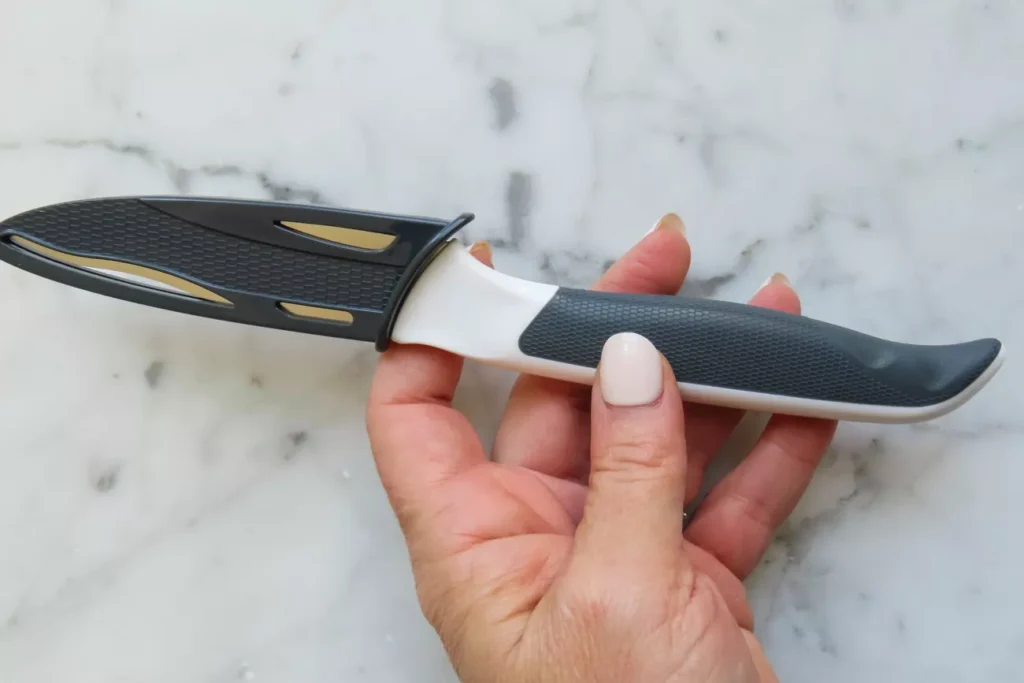 Japanese paring knife designed for precise, detail cutting tasks, showcasing its durability and longevity.